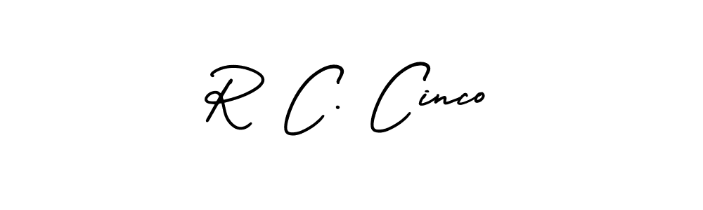 Use a signature maker to create a handwritten signature online. With this signature software, you can design (AmerikaSignatureDemo-Regular) your own signature for name R C. Cinco. R C. Cinco signature style 3 images and pictures png