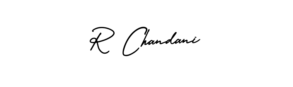 The best way (AmerikaSignatureDemo-Regular) to make a short signature is to pick only two or three words in your name. The name R Chandani include a total of six letters. For converting this name. R Chandani signature style 3 images and pictures png