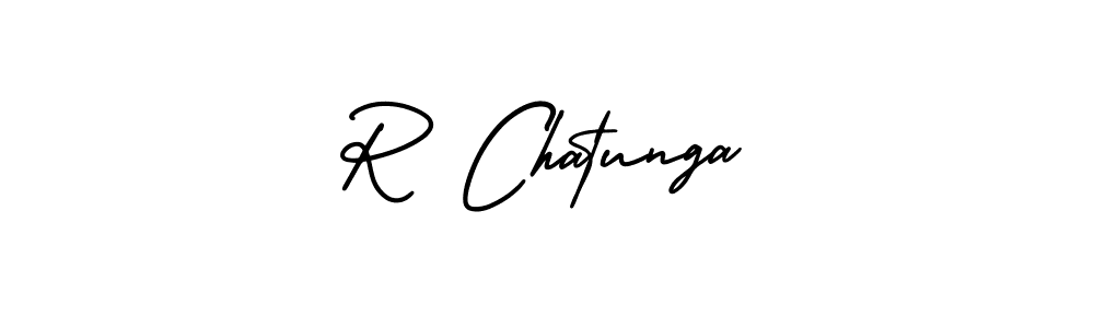 Make a beautiful signature design for name R Chatunga. With this signature (AmerikaSignatureDemo-Regular) style, you can create a handwritten signature for free. R Chatunga signature style 3 images and pictures png