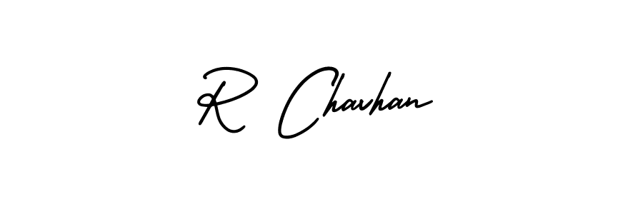 You should practise on your own different ways (AmerikaSignatureDemo-Regular) to write your name (R Chavhan) in signature. don't let someone else do it for you. R Chavhan signature style 3 images and pictures png