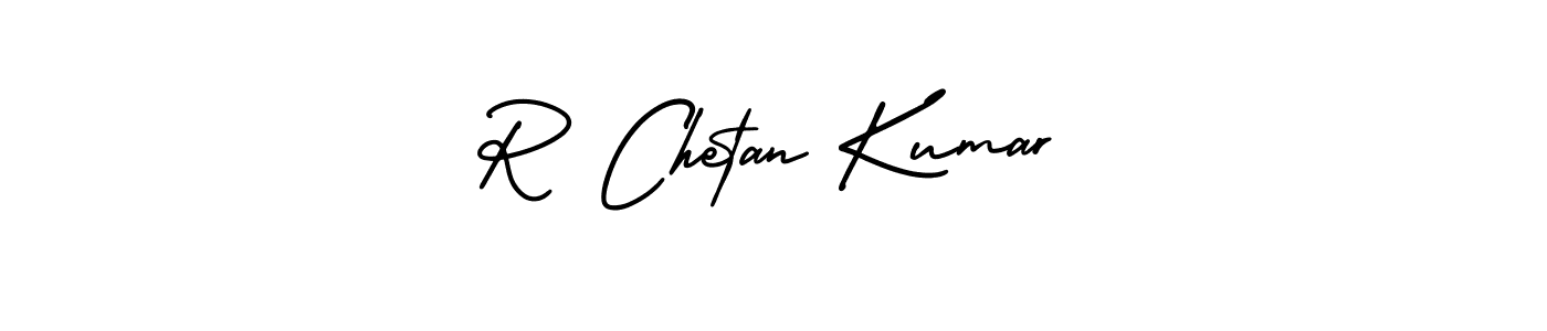 The best way (AmerikaSignatureDemo-Regular) to make a short signature is to pick only two or three words in your name. The name R Chetan Kumar include a total of six letters. For converting this name. R Chetan Kumar signature style 3 images and pictures png