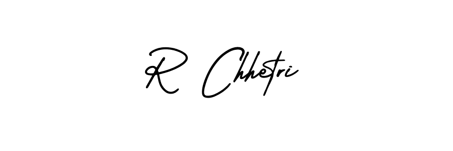 How to make R Chhetri name signature. Use AmerikaSignatureDemo-Regular style for creating short signs online. This is the latest handwritten sign. R Chhetri signature style 3 images and pictures png