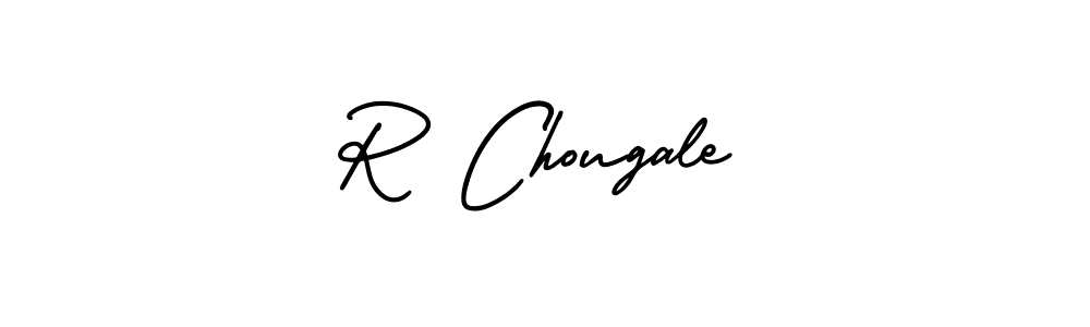 The best way (AmerikaSignatureDemo-Regular) to make a short signature is to pick only two or three words in your name. The name R Chougale include a total of six letters. For converting this name. R Chougale signature style 3 images and pictures png