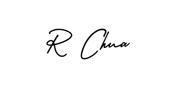 Use a signature maker to create a handwritten signature online. With this signature software, you can design (AmerikaSignatureDemo-Regular) your own signature for name R Chua. R Chua signature style 3 images and pictures png