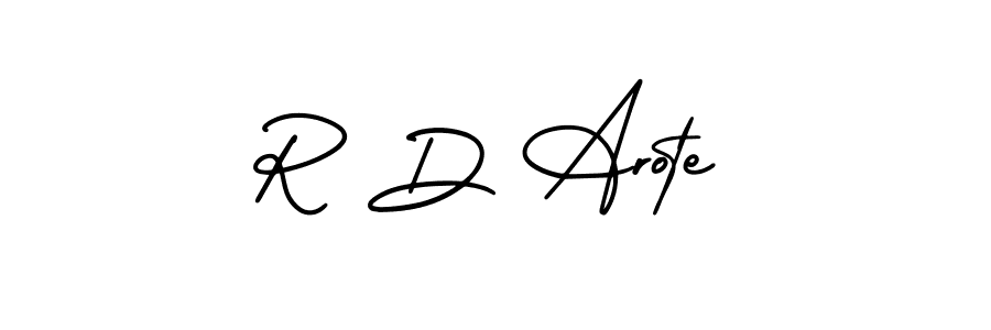 Create a beautiful signature design for name R D Arote. With this signature (AmerikaSignatureDemo-Regular) fonts, you can make a handwritten signature for free. R D Arote signature style 3 images and pictures png