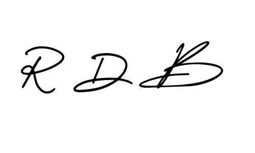 You should practise on your own different ways (AmerikaSignatureDemo-Regular) to write your name (R D B) in signature. don't let someone else do it for you. R D B signature style 3 images and pictures png