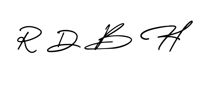 The best way (AmerikaSignatureDemo-Regular) to make a short signature is to pick only two or three words in your name. The name R D B H include a total of six letters. For converting this name. R D B H signature style 3 images and pictures png