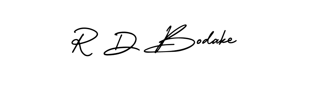You should practise on your own different ways (AmerikaSignatureDemo-Regular) to write your name (R D Bodake) in signature. don't let someone else do it for you. R D Bodake signature style 3 images and pictures png