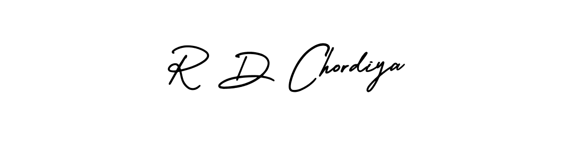 Create a beautiful signature design for name R D Chordiya. With this signature (AmerikaSignatureDemo-Regular) fonts, you can make a handwritten signature for free. R D Chordiya signature style 3 images and pictures png
