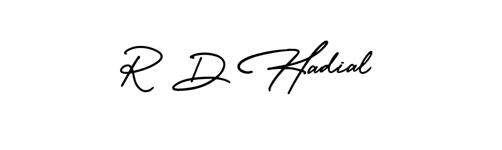 AmerikaSignatureDemo-Regular is a professional signature style that is perfect for those who want to add a touch of class to their signature. It is also a great choice for those who want to make their signature more unique. Get R D Hadial name to fancy signature for free. R D Hadial signature style 3 images and pictures png