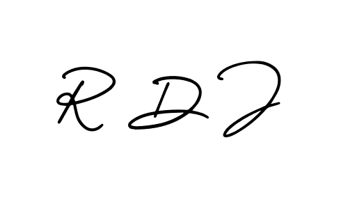 The best way (AmerikaSignatureDemo-Regular) to make a short signature is to pick only two or three words in your name. The name R D J include a total of six letters. For converting this name. R D J signature style 3 images and pictures png