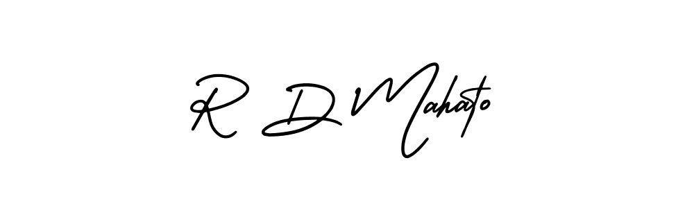 The best way (AmerikaSignatureDemo-Regular) to make a short signature is to pick only two or three words in your name. The name R D Mahato include a total of six letters. For converting this name. R D Mahato signature style 3 images and pictures png