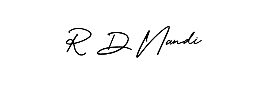 Also You can easily find your signature by using the search form. We will create R D Nandi name handwritten signature images for you free of cost using AmerikaSignatureDemo-Regular sign style. R D Nandi signature style 3 images and pictures png