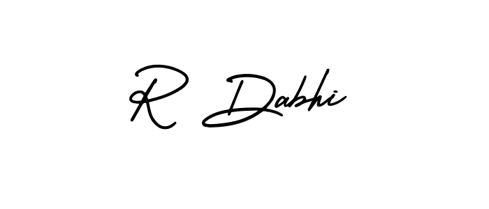 It looks lik you need a new signature style for name R Dabhi. Design unique handwritten (AmerikaSignatureDemo-Regular) signature with our free signature maker in just a few clicks. R Dabhi signature style 3 images and pictures png