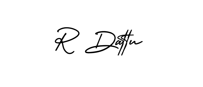 Make a beautiful signature design for name R Dattu. With this signature (AmerikaSignatureDemo-Regular) style, you can create a handwritten signature for free. R Dattu signature style 3 images and pictures png