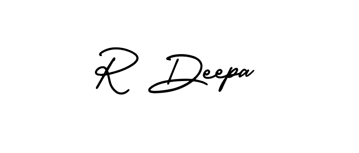 The best way (AmerikaSignatureDemo-Regular) to make a short signature is to pick only two or three words in your name. The name R Deepa include a total of six letters. For converting this name. R Deepa signature style 3 images and pictures png