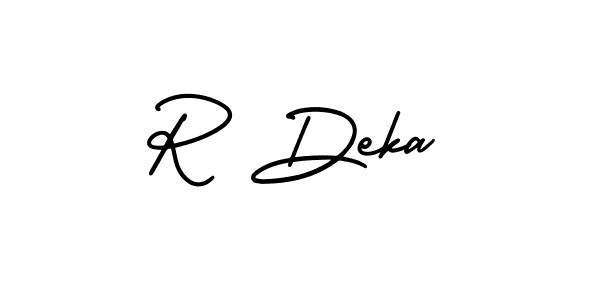 How to make R Deka name signature. Use AmerikaSignatureDemo-Regular style for creating short signs online. This is the latest handwritten sign. R Deka signature style 3 images and pictures png