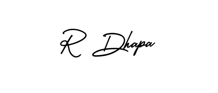 The best way (AmerikaSignatureDemo-Regular) to make a short signature is to pick only two or three words in your name. The name R Dhapa include a total of six letters. For converting this name. R Dhapa signature style 3 images and pictures png