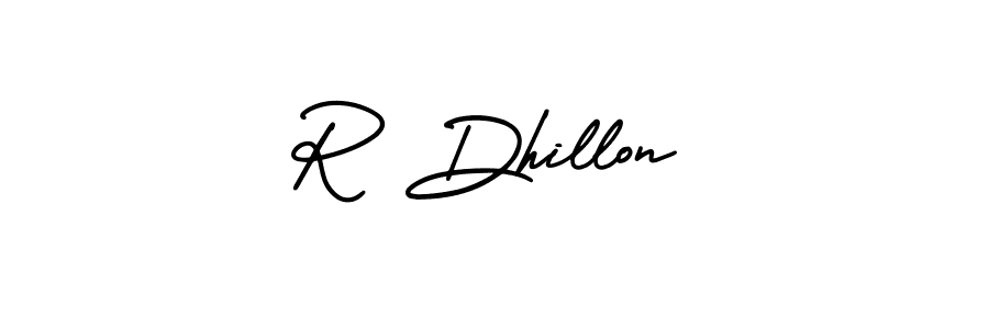 Use a signature maker to create a handwritten signature online. With this signature software, you can design (AmerikaSignatureDemo-Regular) your own signature for name R Dhillon. R Dhillon signature style 3 images and pictures png