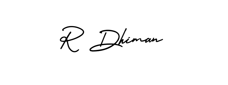 AmerikaSignatureDemo-Regular is a professional signature style that is perfect for those who want to add a touch of class to their signature. It is also a great choice for those who want to make their signature more unique. Get R Dhiman name to fancy signature for free. R Dhiman signature style 3 images and pictures png
