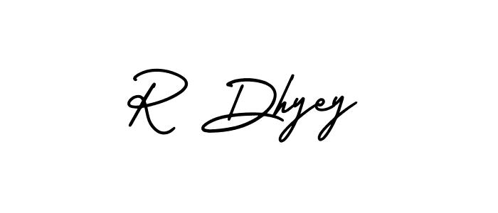 Design your own signature with our free online signature maker. With this signature software, you can create a handwritten (AmerikaSignatureDemo-Regular) signature for name R Dhyey. R Dhyey signature style 3 images and pictures png