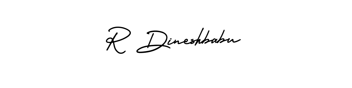 How to make R Dineshbabu name signature. Use AmerikaSignatureDemo-Regular style for creating short signs online. This is the latest handwritten sign. R Dineshbabu signature style 3 images and pictures png