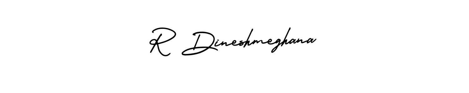 How to make R Dineshmeghana name signature. Use AmerikaSignatureDemo-Regular style for creating short signs online. This is the latest handwritten sign. R Dineshmeghana signature style 3 images and pictures png