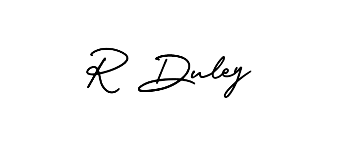 Design your own signature with our free online signature maker. With this signature software, you can create a handwritten (AmerikaSignatureDemo-Regular) signature for name R Duley. R Duley signature style 3 images and pictures png