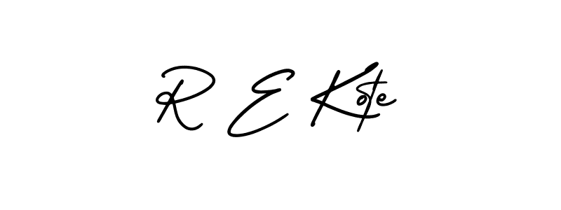 R E Kote stylish signature style. Best Handwritten Sign (AmerikaSignatureDemo-Regular) for my name. Handwritten Signature Collection Ideas for my name R E Kote. R E Kote signature style 3 images and pictures png
