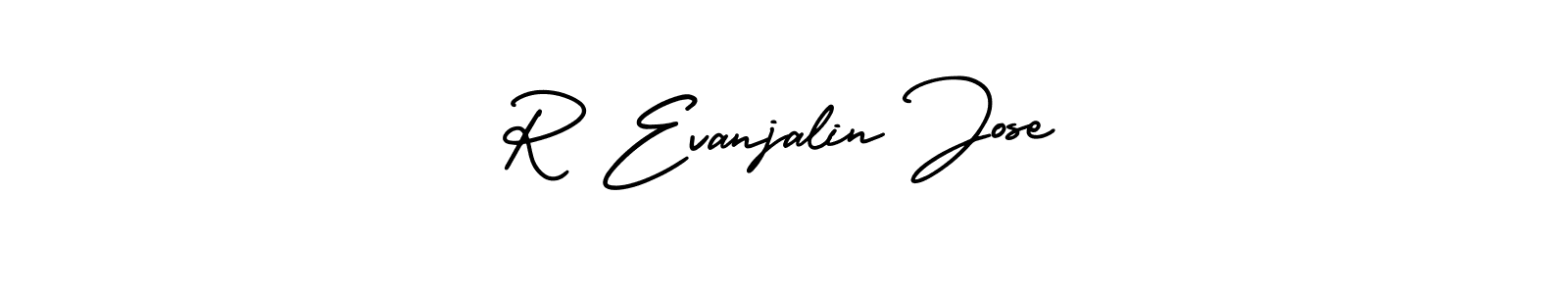 It looks lik you need a new signature style for name R Evanjalin Jose. Design unique handwritten (AmerikaSignatureDemo-Regular) signature with our free signature maker in just a few clicks. R Evanjalin Jose signature style 3 images and pictures png