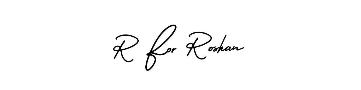 It looks lik you need a new signature style for name R For Roshan. Design unique handwritten (AmerikaSignatureDemo-Regular) signature with our free signature maker in just a few clicks. R For Roshan signature style 3 images and pictures png