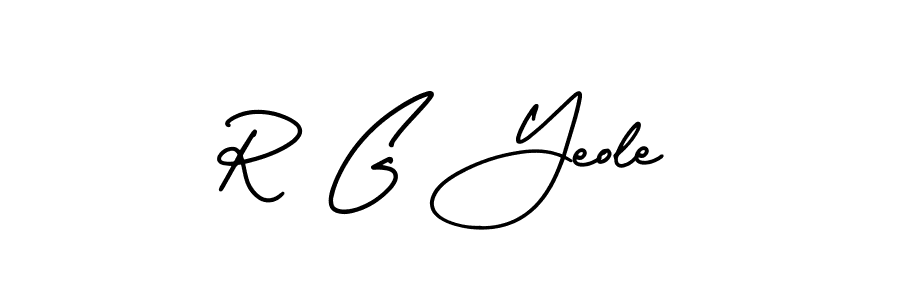 Use a signature maker to create a handwritten signature online. With this signature software, you can design (AmerikaSignatureDemo-Regular) your own signature for name R G Yeole. R G Yeole signature style 3 images and pictures png