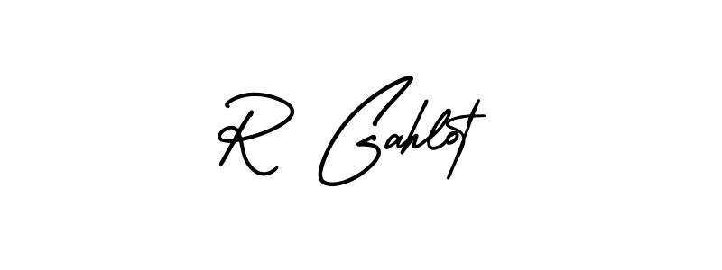 How to make R Gahlot name signature. Use AmerikaSignatureDemo-Regular style for creating short signs online. This is the latest handwritten sign. R Gahlot signature style 3 images and pictures png