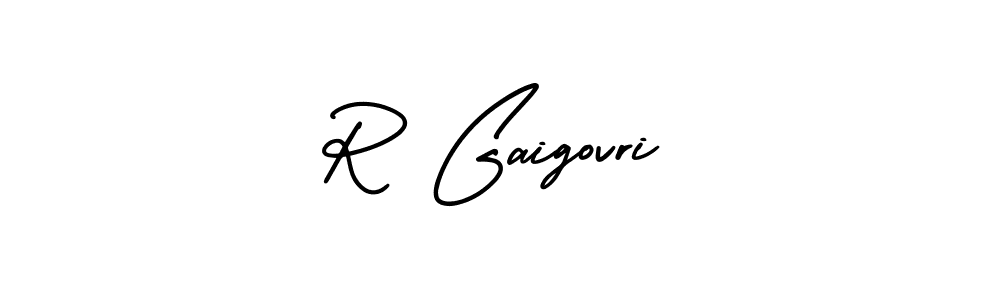 You should practise on your own different ways (AmerikaSignatureDemo-Regular) to write your name (R Gaigovri) in signature. don't let someone else do it for you. R Gaigovri signature style 3 images and pictures png