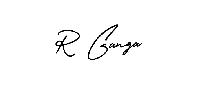 Design your own signature with our free online signature maker. With this signature software, you can create a handwritten (AmerikaSignatureDemo-Regular) signature for name R Ganga. R Ganga signature style 3 images and pictures png