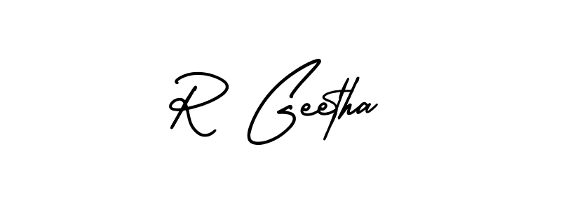 if you are searching for the best signature style for your name R Geetha. so please give up your signature search. here we have designed multiple signature styles  using AmerikaSignatureDemo-Regular. R Geetha signature style 3 images and pictures png