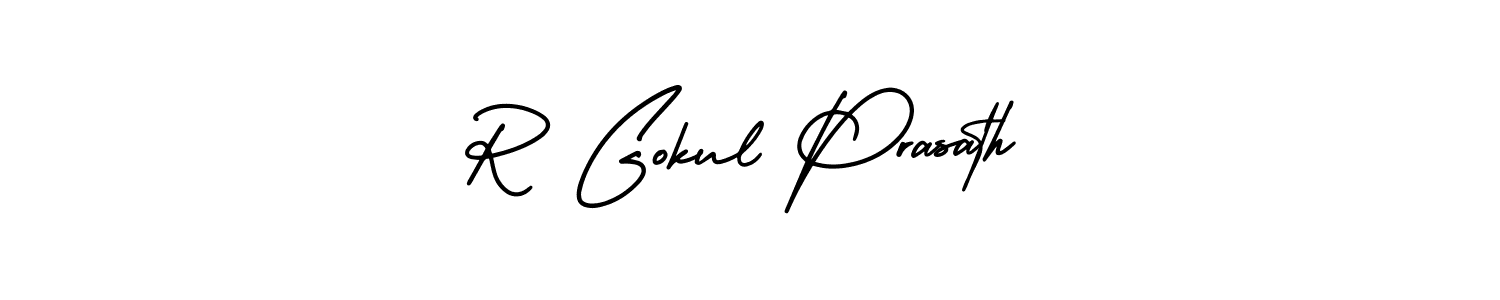 R Gokul Prasath stylish signature style. Best Handwritten Sign (AmerikaSignatureDemo-Regular) for my name. Handwritten Signature Collection Ideas for my name R Gokul Prasath. R Gokul Prasath signature style 3 images and pictures png