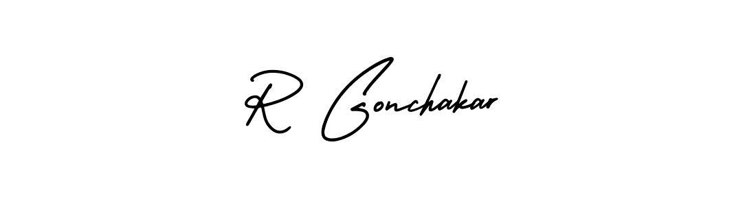 AmerikaSignatureDemo-Regular is a professional signature style that is perfect for those who want to add a touch of class to their signature. It is also a great choice for those who want to make their signature more unique. Get R Gonchakar name to fancy signature for free. R Gonchakar signature style 3 images and pictures png