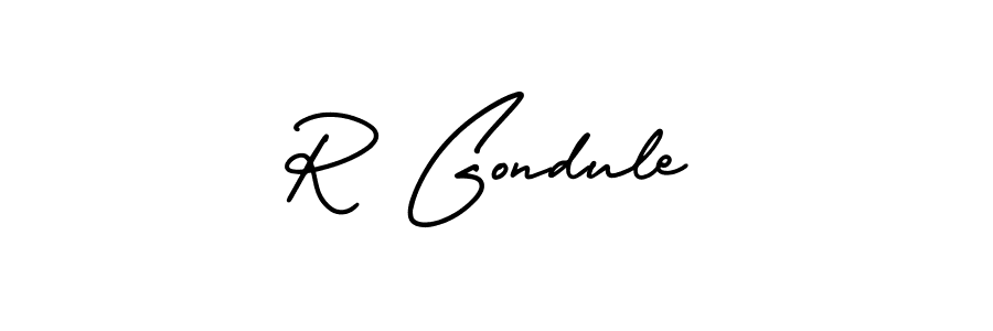 How to make R Gondule signature? AmerikaSignatureDemo-Regular is a professional autograph style. Create handwritten signature for R Gondule name. R Gondule signature style 3 images and pictures png