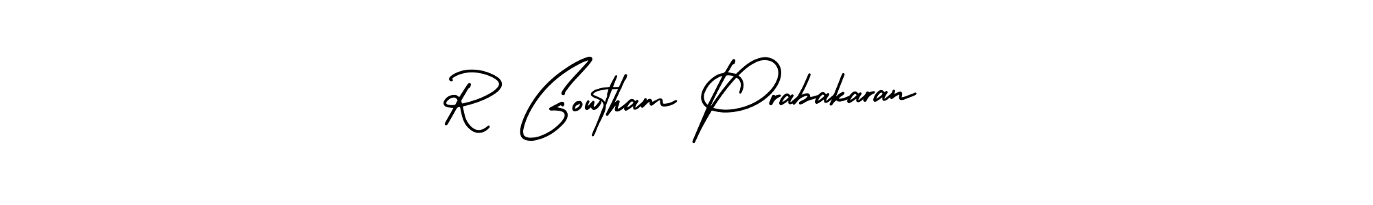 Make a beautiful signature design for name R Gowtham Prabakaran. With this signature (AmerikaSignatureDemo-Regular) style, you can create a handwritten signature for free. R Gowtham Prabakaran signature style 3 images and pictures png