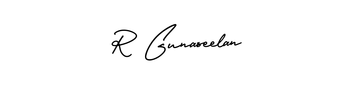 Also we have R Gunaseelan name is the best signature style. Create professional handwritten signature collection using AmerikaSignatureDemo-Regular autograph style. R Gunaseelan signature style 3 images and pictures png