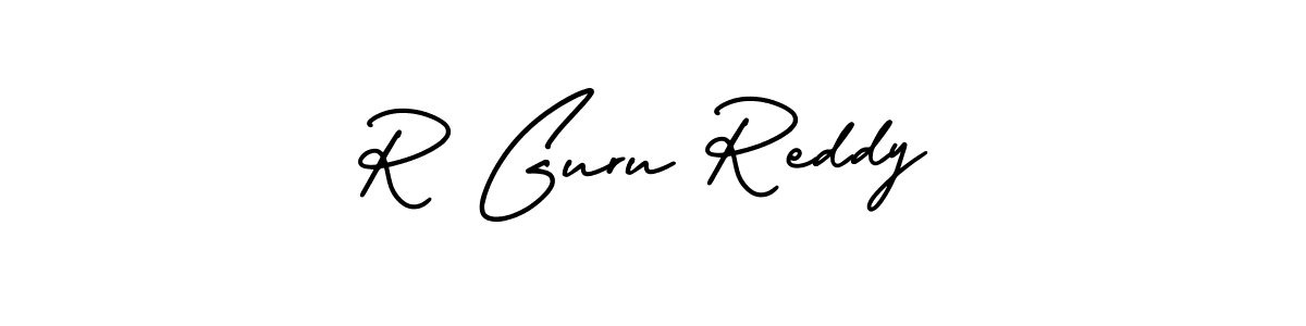 Similarly AmerikaSignatureDemo-Regular is the best handwritten signature design. Signature creator online .You can use it as an online autograph creator for name R Guru Reddy. R Guru Reddy signature style 3 images and pictures png