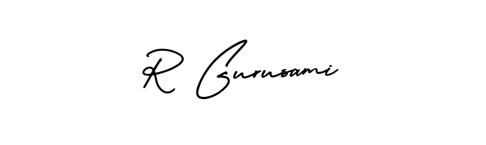 The best way (AmerikaSignatureDemo-Regular) to make a short signature is to pick only two or three words in your name. The name R Gurusami include a total of six letters. For converting this name. R Gurusami signature style 3 images and pictures png