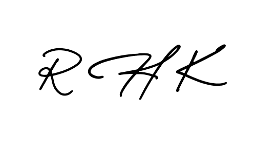 Create a beautiful signature design for name R H K. With this signature (AmerikaSignatureDemo-Regular) fonts, you can make a handwritten signature for free. R H K signature style 3 images and pictures png