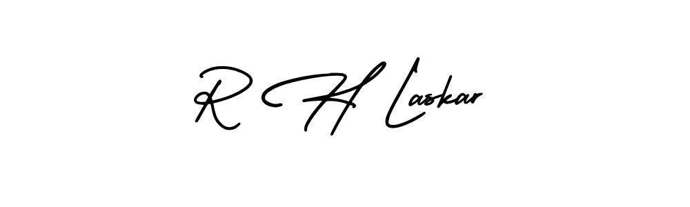 The best way (AmerikaSignatureDemo-Regular) to make a short signature is to pick only two or three words in your name. The name R H Laskar include a total of six letters. For converting this name. R H Laskar signature style 3 images and pictures png