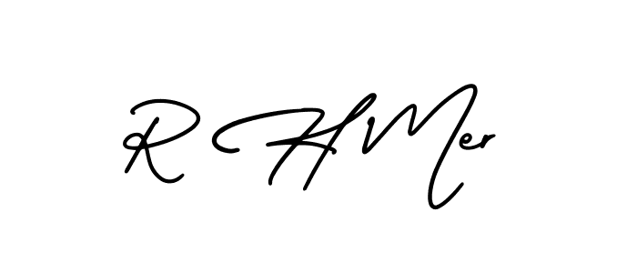 Design your own signature with our free online signature maker. With this signature software, you can create a handwritten (AmerikaSignatureDemo-Regular) signature for name R H Mer. R H Mer signature style 3 images and pictures png