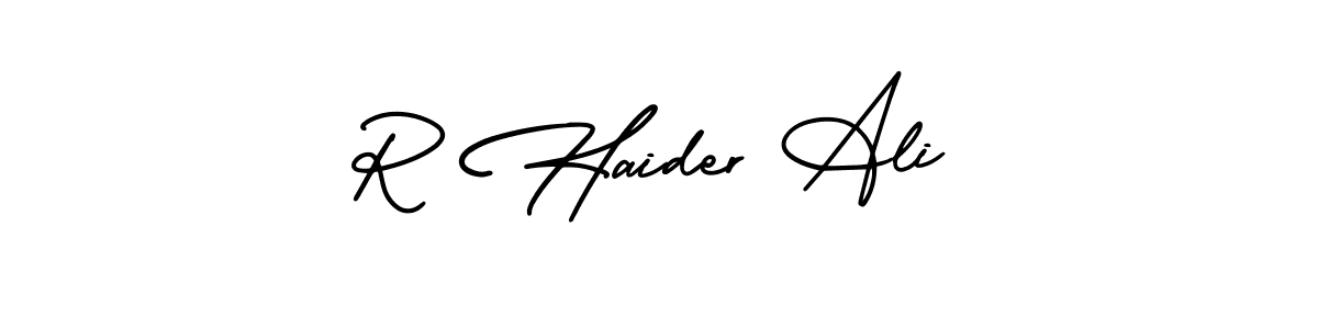 This is the best signature style for the R Haider Ali name. Also you like these signature font (AmerikaSignatureDemo-Regular). Mix name signature. R Haider Ali signature style 3 images and pictures png