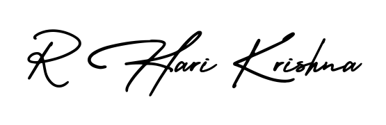 Discover the perfect balance of readability and style for R Hari Krishna with AmerikaSignatureDemo-Regular font. Create your dream signature today. R Hari Krishna signature style 3 images and pictures png