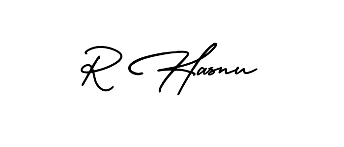 Similarly AmerikaSignatureDemo-Regular is the best handwritten signature design. Signature creator online .You can use it as an online autograph creator for name R Hasnu. R Hasnu signature style 3 images and pictures png