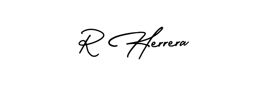 Make a beautiful signature design for name R Herrera. With this signature (AmerikaSignatureDemo-Regular) style, you can create a handwritten signature for free. R Herrera signature style 3 images and pictures png